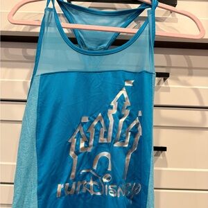 Blue RunDisney Tank Top with Silver Logo